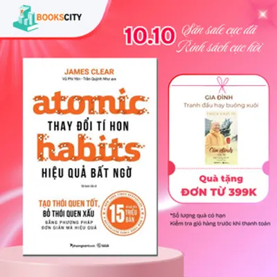 Bìa sách Atomic Habits – Thay Đổi Tí Hon, Hiệu Quả Bất Ngờ